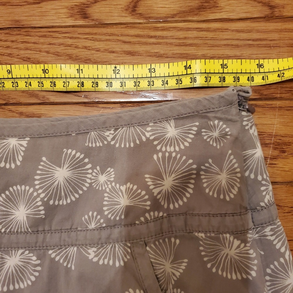 Vintage Y2K Esprit Womens Gray Dandelion Floral A-Line Skirt Pockets Size 8 - Picture 7 of 12
